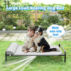Simple Trending Elevated Dog Bed for Large Dogs, Cooling Raised Pet Cot with Bolster, Breathable Outdoor Couch Bed, 44.5" x 31", Grey