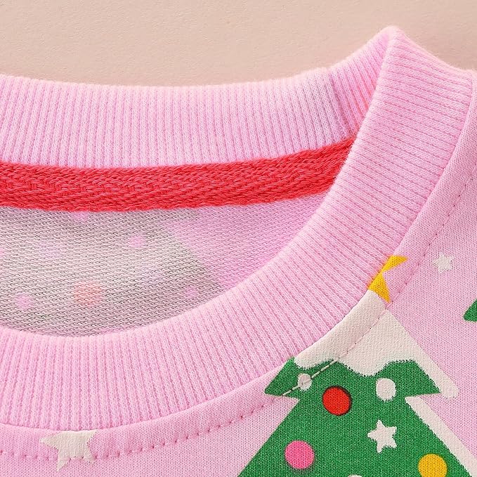 Bumeex Toddler Girl Sweatshirt Clothes Outfit,Cotton Crewneck Christmas Clothing