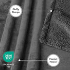 PetAmi Dog Blanket for Bed, XL Pet Blanket Large Dogs, Fleece Furniture Couch Cover Protector Sofa Car Crate Kennel, Soft Sherpa Cat Throw Plush Reversible Washable, Twin 60x80 Solid Dark Gray