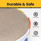 Cat Scratcher Cardboard,2 in 1 Oval Cat Scratch Pad Bowl for Indoor Kitty Grinding Claw,Round Kittens Scratching Board Corrugated Lounge Pet Beds&Furniture Protector for Couch&Carpets&Sofas