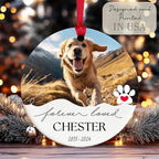 Customized Christmas Pet Photo Ornament with Text - Personalized Dog, Cat Sympathy Keepsake, Memorial Gifts - Acrylic & White Home, Christmas Tree Decoration Accessories