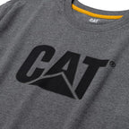 CAT Men's Trademark T-Shirts with Shape-Retention Rib Trim Spandex, Tagless Neck, and Cat Logo on Left Chest