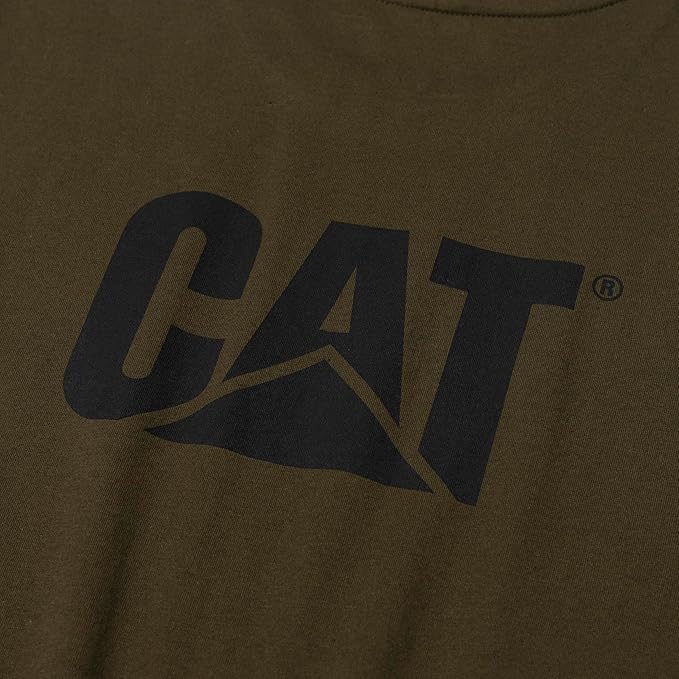 CAT Men's Trademark T-Shirts with Shape-Retention Rib Trim Spandex, Tagless Neck, and Cat Logo on Left Chest
