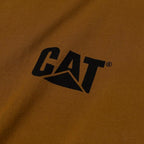 Caterpillar Trademark Banner Long Sleeve Tee Shirts for Men with Center Back Neck Wire Management Loop and Cat Workwear Logo