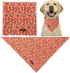 Fall Dog Bandana, Autumn Triangle Bid Scarf with Cup,Doughnut Pattern, Cotton Pet Kerchief for Girl Boy Dogs or Cats, Cute Puppy Bandana Fancy Bandana for Dogs