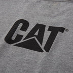 CAT Men's Trademark T-Shirts with Shape-Retention Rib Trim Spandex, Tagless Neck, and Cat Logo on Left Chest
