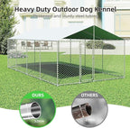 20'x10' Large Outdoor Dog Kennel, Heavy Duty Dog Enclosure with Roof, Weather Resistant Cover and Security Lock (240"x120")