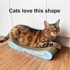TTCAT Cat Scratching Pad, 2 Pack Corrugated Cat Scratcher Cardboard, Bone Type Durable Cat Scratching Board Reversible for Furniture Protection.