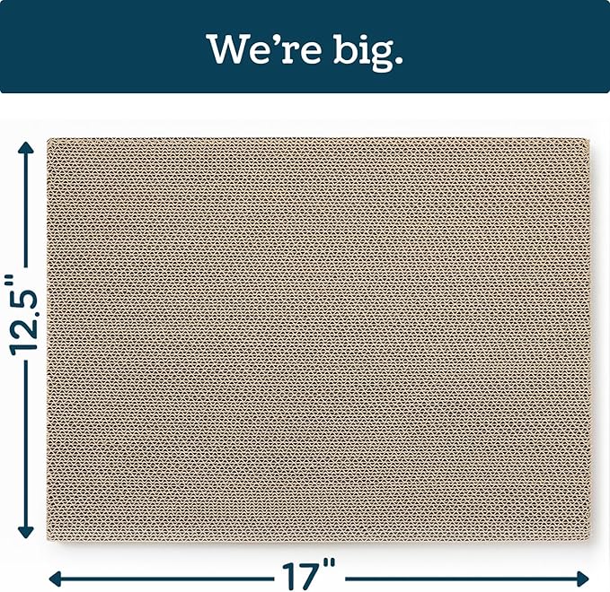 Cat Scratch Pads Refill Pack, 17”x12.5” Double-Sided Cardboard Scratching Boards for The 5609Pets Cat Scratcher Box (2 Pack)