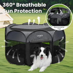 Love's cabin Pet Puppy Dog Playpen, Small Dog Tent Crates Cage Indoor/Outdoor, Portable Playpen for Cat, Foldable Pop Up Dog Kennel Playpen with Carring Case, Removable Zipper Top, Dark Grey