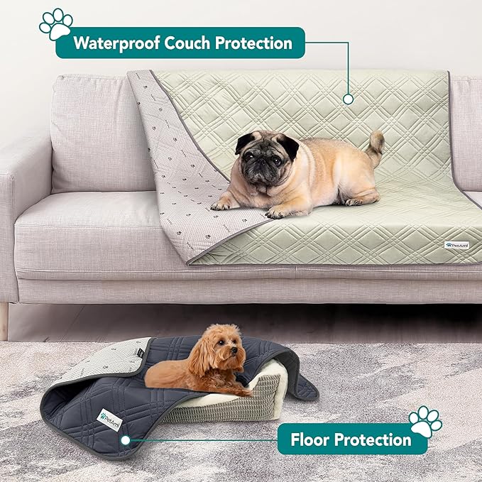 PetAmi Waterproof Cooling Mat for Dog, Premium Pet Cooling Blanket for Bed Crate, Anti Slip Indoor Dog Cool Pad for Sleeping, Q-MAX Small Medium Sofa Couch Cover Mat for Cat, Beige, 29x40