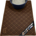 GORILLA GRIP Cat Litter Box Mat, 35x23, Water Resistant, US Designed Kitty Litter Trapping Mats, Easy to Clean, Scatter Control, Less Mess and Clean Floors, Kitten Supplies for Indoor Cats, Brown