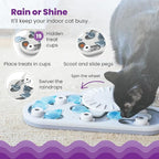 Catstages Nina Ottosson Rainy Day Puzzle & Play – Interactive Cat Puzzle Feeder for Indoor Cats, 19 Hidden Treat Compartments, Slow Feeder, Durable & Easy‑Clean