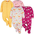 Onesies Brand Baby Girls' 4-pack Sleep 'N Play Footies Multi Pack