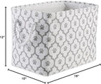 Bone Dry Pet Storage Collection Lattice Paw Print, Medium Rectangle, White/Gray