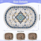 Bienbee Cat Litter Mat, 40" x 30" Jumbo Size Litter Box Mat Rug with Non-Slip Bottom, Urine and Water Proof, Easy to Clean Cat Supplies Essentials for Indoor Kitty Kitten Floor, Blue XL