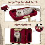 Cat Tree for Indoor Cats Large Adult, Heavy Duty Cat Tree for Large Cats 20 lbs+, Cat Condo with Big Wooden Perch, Cat Tower with 14 Scratching Posts, Hammock, Black GCT023BR