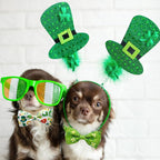 2 Pack St. Patrick Day Cat Collar with Bow Tie,Holiday Kitty Kitten Collar with Bell for Male Female Boys and Girls (Luckyclover)