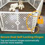 MYPET 6-Panel Paws Petyard, Gray Dog Playpen, Durable & UV-Resistant Puppy Playpen, Indoor/Outdoor Portable Dog Pen, Adjustable for Your Pet's Comfort, Friendly Design for Happy Pets