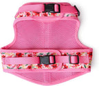 Mile High Life Dog Harness, Air Mesh Floral Vest Harness for 20 lbs Small Dogs & Cats, Easy Get on Adjustable Easy Closures Both Neck and Chest(Lily, M Chest 18"-20")
