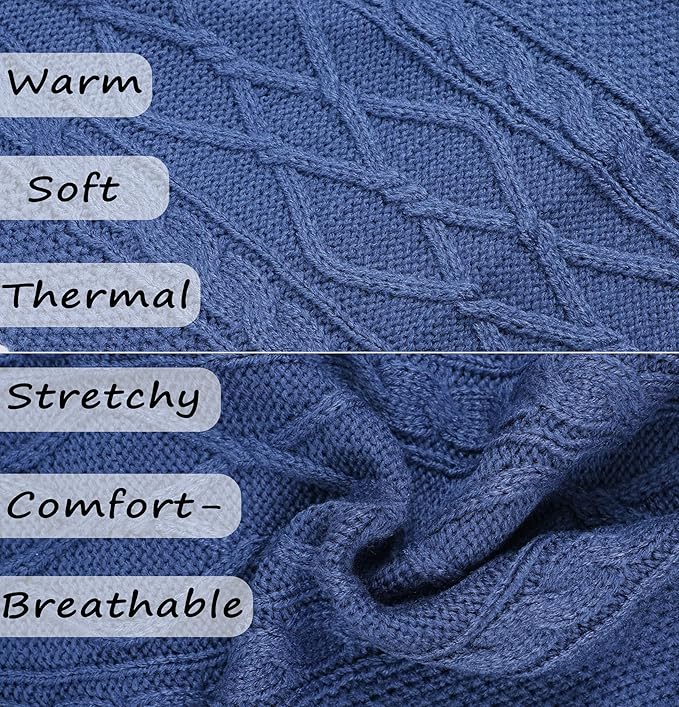 Cute Puppy Turtleneck Sweater for Small Dogs - Warm Dog Clothing for Dachshunds & Cats - Blue, Large