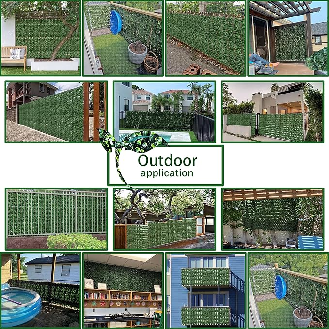 Artificial Ivy Privacy Fence Wall Screen,60X120 in UV-Anti Faux Greenery Backdrop Ivy Vine Leaf Hedges Fence Panels for Patio, Balcony, Garden, Backyard Indoor Outdoor Green Wall Decor
