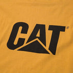 CAT Men's Trademark T-Shirts with Shape-Retention Rib Trim Spandex, Tagless Neck, and Cat Logo on Left Chest