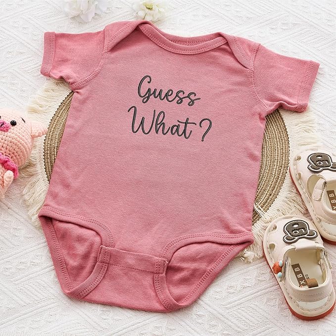 COUPLEHOODIES Personalized Baby Onesie Bodysuit – Custom Embroidery Gift for Pregnancy Reveal Baby Shower or First Grandchild