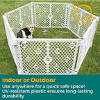 MYPET 6-Panel Paws Petyard, Gray Dog Playpen, Durable & UV-Resistant Puppy Playpen, Indoor/Outdoor Portable Dog Pen, Adjustable for Your Pet's Comfort, Friendly Design for Happy Pets