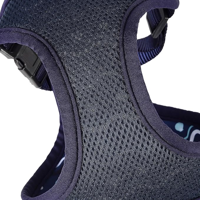 Mile High Life Step in Dog Harness for Small Dogs No Pull, Easy Get on Air Mesh Vest Harness, Adjustable Easy Closures Both Neck and Chest (Blue, L Chest 21.6"-43.2")