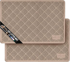 GORILLA GRIP Cat Litter Box Mat, 35x23 2 Pack, Water Resistant, US Designed Kitty Litter Trapping Mats, Easy to Clean Scatter Control, Less Mess and Clean Floors, Kitten Supplies for Indoor Cats Beige