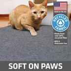 Drymate Cat Litter Box Mat, Litter Trapping Mat, Waterproof, Urine-Proof, Absorbent, Machine Washable, Soft on Paws, Contains Mess, Protects Floors, Kitten Supplies, Light Grey, 29x36 XL