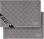GORILLA GRIP Cat Litter Box Mat, Water Resistant, US Designed Kitty Litter Trapping Mats, Easy to Clean, Scatter Control, Less Mess and Clean Floors, Kitten Supplies for Indoor Cats 24x17 Grey 2 Pack