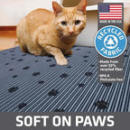 Drymate Cat Litter Box Mat, Litter Trapping Mat, Waterproof, Urine-Proof, Absorbent, Machine Washable, Soft on Paws, Contains Mess, Protects Floors, Kitten Supplies, Dark Grey, 20x28