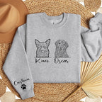 Custom Dog Mom Sweatshirt, Personalized Line Art Portrait Dog Hoodie, Customized Pet Lover Gifts, Custom Outline Pet Gift (Sweatshirt) Natural