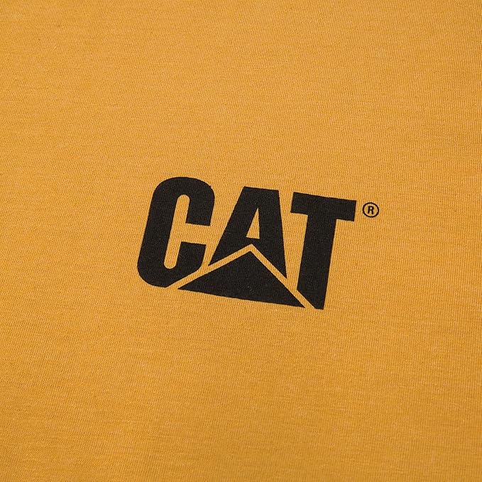 CAT Men's Trademark T-Shirts with Shape-Retention Rib Trim Spandex, Tagless Neck, and Cat Logo on Left Chest