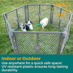 MyPet Petyard: 5.5 Ft. Wide Customizable Folding Dog Playpen Indoor/Outdoor. Made in USA. 6-Panel Puppy Playpen. Freestanding Play Pen Dog Gate 26" Tall, Fieldstone