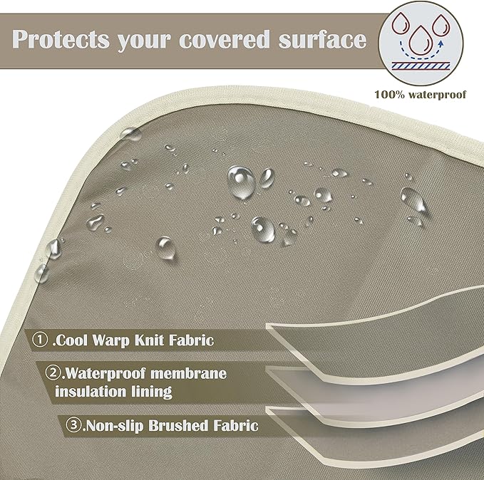 Kritter Planet Waterproof Cooling Dog Mat, Soft Cooling Pad for Dog, Lightweight Cooling Outdoor Mat, Reversible Furniture Cover Couch Sofa Bed, 30 x 50 inch, Taupe
