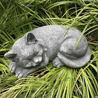 Garden Sleeping Cat Memorial Stone Cat Grave Marker Remembrance Kitten Statues for Garden,Patio,Lawn,Grave Decor Pet Sympathy Gift