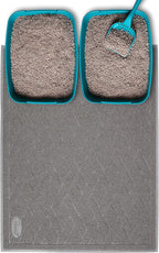 Pawkin Cat Litter Mat, Jumbo XX-Large, 4x3 Feet, Fits Two Litter Boxes or Extra Coverage for One Box, Gray